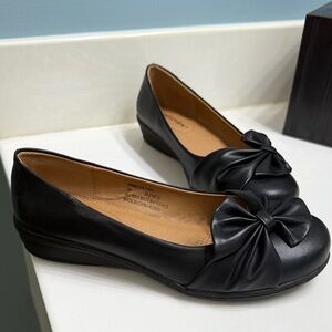 Comfortview Black Bow Flats